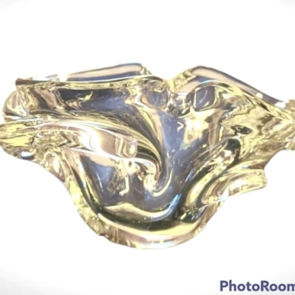 Mid-Century Murano Italy Hand Sculptured Glass Ashtray/Trinket Keeper
